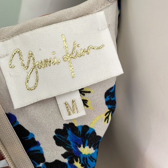 Yumi Kim Khaki Dress with blue flowers size medium - Picture 5 of 6